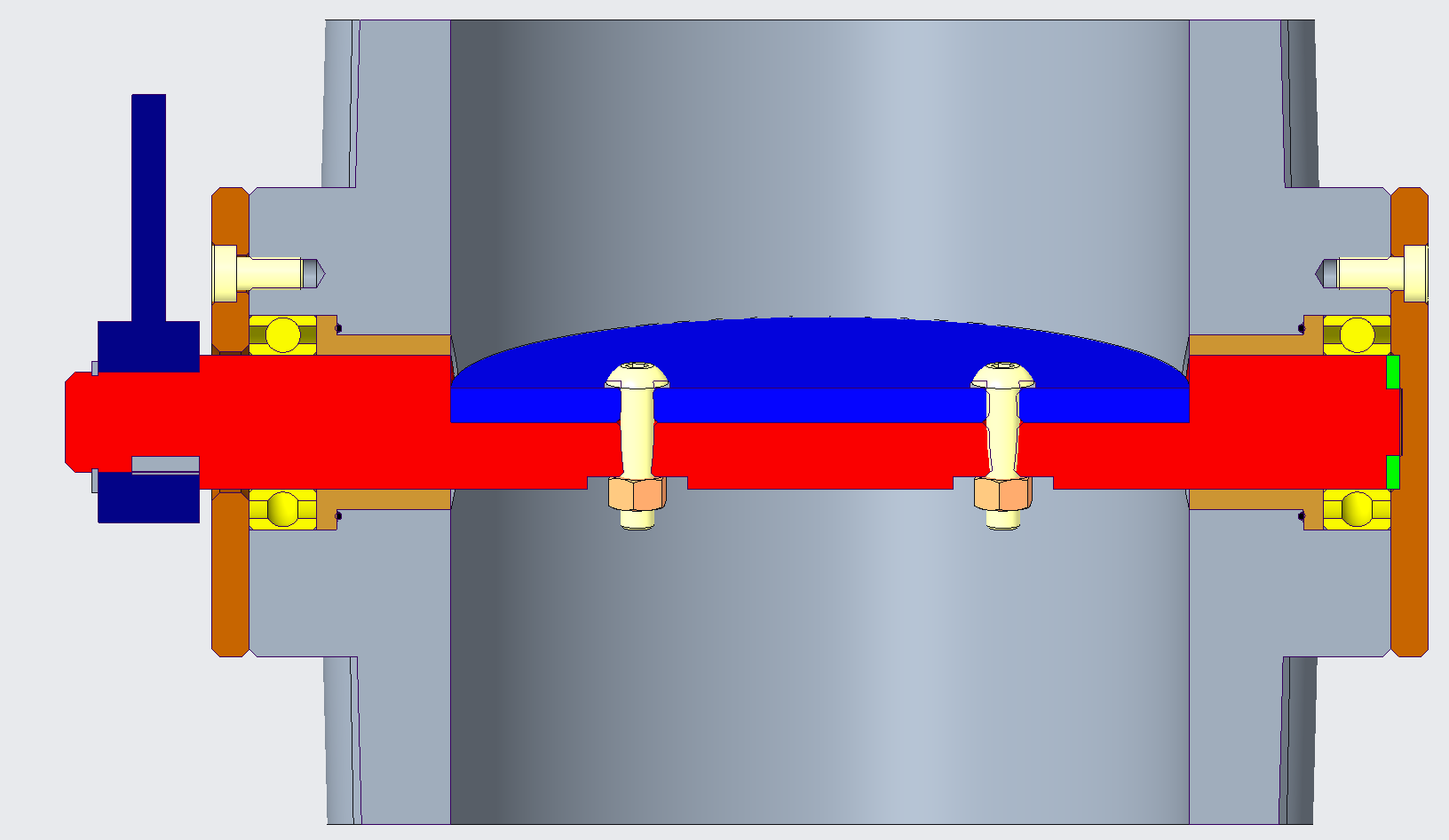 Section view showing the internal arrangement of the throttle valve assembly